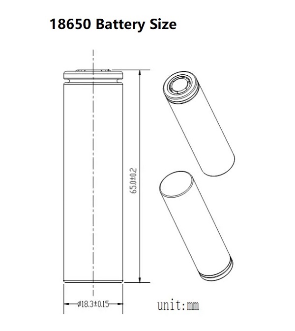 18650 battery size