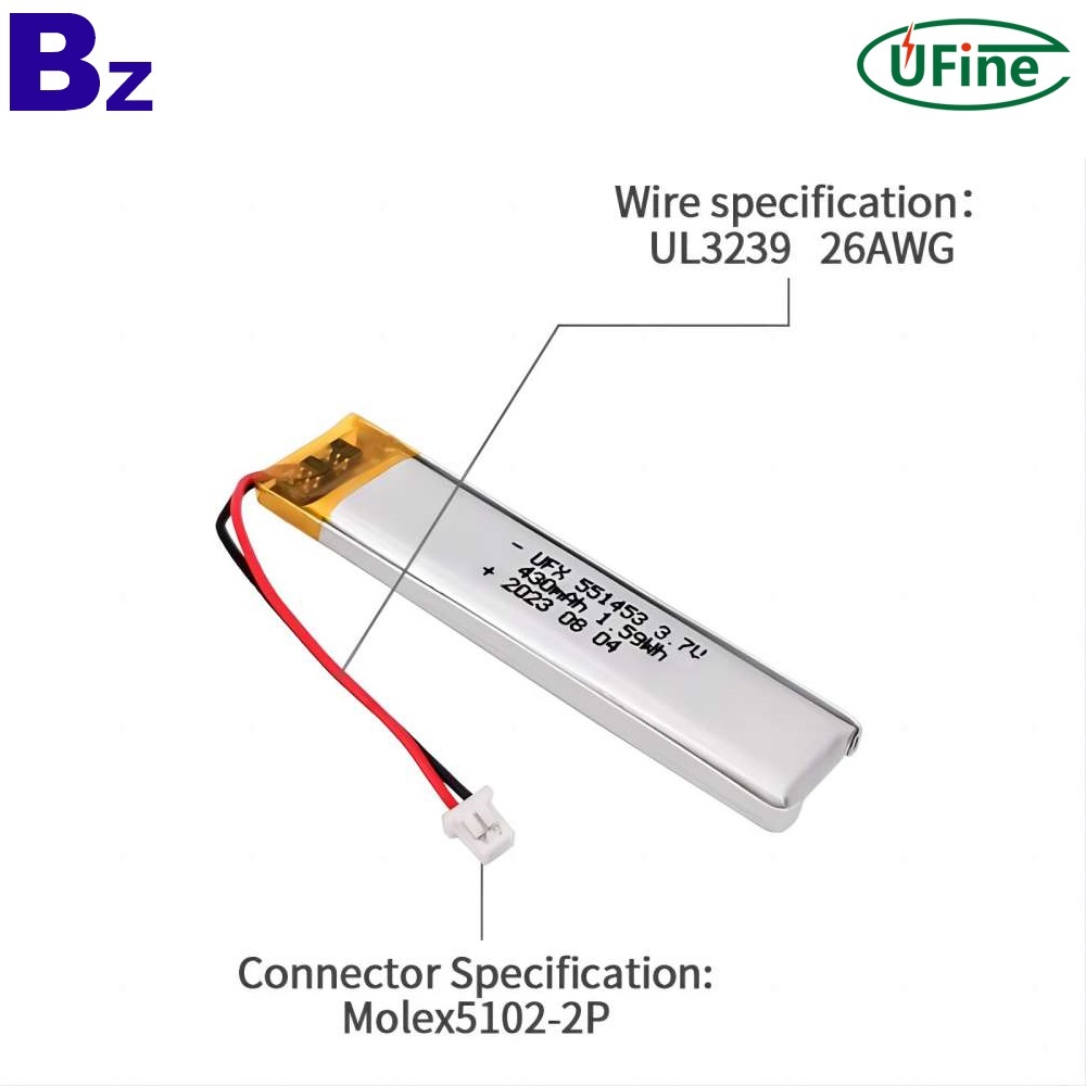 430mAh Lipo Battery for LED Light