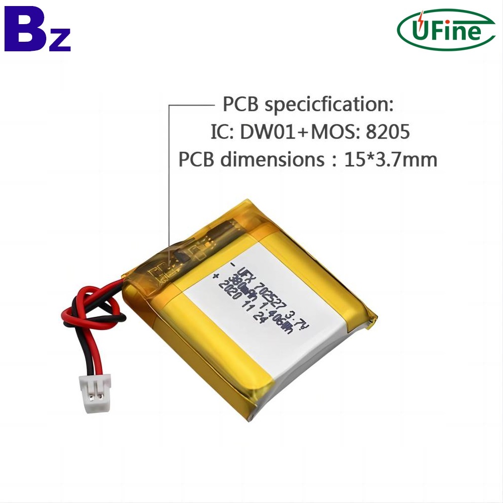 3.7V 380mAh Lithium Ion Battery